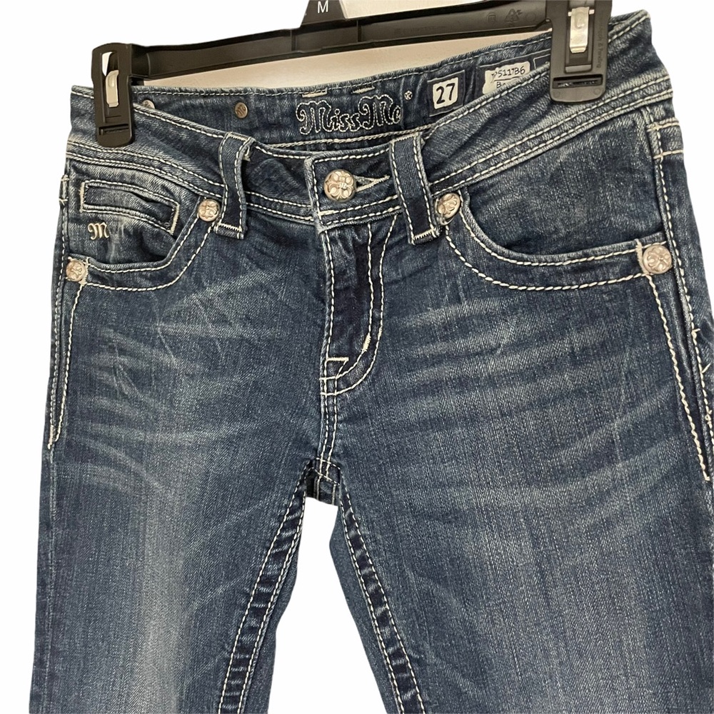 Miss Me Boot Jeans Wing Cross Pocket Size 27 4 - Picture 3 of 5